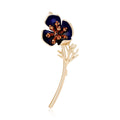 Alloy Enamel Poppy Flower Brooch Pin For Women Suits Cardigans view 2