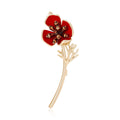 Alloy Enamel Poppy Flower Brooch Pin For Women Suits Cardigans view 1