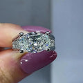 Four Prong Oval Diamond Ring For Women High Luxury Sparkling Dress Jewelry Accessory view 3