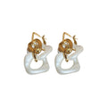 Acrylic Square Diamond Tassel Pendant Hoop Earrings With Silver Pins, European Fashion Jewelry view 5