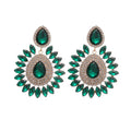 Light Luxury Alloy Teardrop Floral Rhinestone Stud Earrings For Women view 5