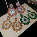 Light Luxury Alloy Teardrop Floral Rhinestone Stud Earrings For Women view 3