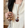 Light Luxury Leather Braided Cord Necklace With Heart Letter Geometric Pendant view 2
