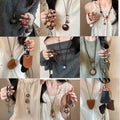 Light Luxury Leather Braided Cord Necklace With Heart Letter Geometric Pendant view 1