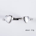 Silver Tone Open Heart Opal Look Ring Costume Jewelry view 4