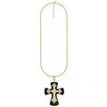Dark Gothic Resin Geometric Cross Pendant Long Sweater Necklace Vintage Light Luxury Style view 5