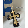Dark Gothic Resin Geometric Cross Pendant Long Sweater Necklace Vintage Light Luxury Style view 2