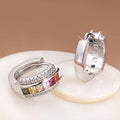 European Korean Geometric Square Zircon Inlaid Earrings For Women Elegant Daily Jewelry view 5