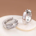 European Korean Geometric Square Zircon Inlaid Earrings For Women Elegant Daily Jewelry view 3