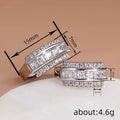 European Korean Geometric Square Zircon Inlaid Earrings For Women Elegant Daily Jewelry view 4
