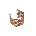 Light Luxury Metal Hollow Flower Open Round Bangle For Women European Style Jewelry view 5