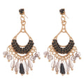 Vintage Ethnic Style Glass Rhinestone Tassel Drop Earrings With Silver Needle Posts view 5