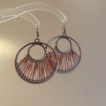 Vintage Ethnic Alloy Geometric Round Hollow Pendant Woven Hook Drop Earrings view 1