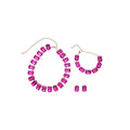 Light Luxury Metal Square Rhinestone Tassel Necklace Bracelet Earrings Jewelry Set view 5