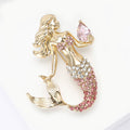 Alloy Rhinestone Mermaid Brooch For Elegant Garment Accessories view 4