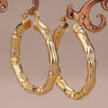Electroplated Metal Bamboo Joint Polygon Ear Cuff Earrings For Women, Old Money Style Jewelry view 1