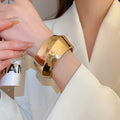 European Style Multilayer Alloy Wire Open Bangle Fashion Statement Round Cuff Jewelry view 2