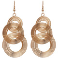 European Style Metal Round Hollow Wrap Tassel Pendant Drop Earrings For Women view 5