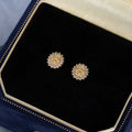 Vintage Oval Virgin Mary Rhinestone Stud Earrings Gold Tone Alloy Religious Luxury Geometric Earrings view 3