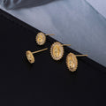 Vintage Oval Virgin Mary Rhinestone Stud Earrings Gold Tone Alloy Religious Luxury Geometric Earrings view 4