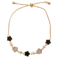 Light Luxury Copper Bangle With Zircon Flower Pendant And Acetate Floral Charm For Women view 5