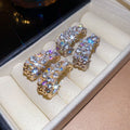 Light Luxury Alloy Oval C-Shaped Pearl Rhinestone Stud Earrings For Elegant Women view 4