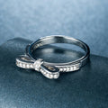 Gold And Silver-Tone Bow Ring With Clear Crystal Accents view 5