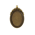 30x40mm Vintage Keychain Cabochon Tray Pendant Base