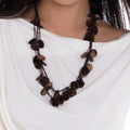 Bohemian Irregular Round Coconut Shell Tassel Pendant Necklace Ethnic Geometric Collarbone Jewelry view 1