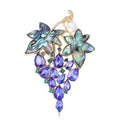 Alloy Rhinestone Shell Grape Brooch Pin For Coats And Suits view 1