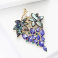 Alloy Rhinestone Shell Grape Brooch Pin For Coats And Suits view 4