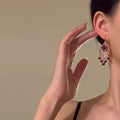 Ethnic Style Glass Round Ball Teardrop Floral Tassel Drop Earrings Vintage Light Luxury Ear Hooks view 4