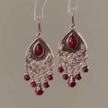 Ethnic Style Glass Round Ball Teardrop Floral Tassel Drop Earrings Vintage Light Luxury Ear Hooks view 1