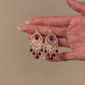 Ethnic Style Glass Round Ball Teardrop Floral Tassel Drop Earrings Vintage Light Luxury Ear Hooks view 3