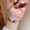 New Chinese Style Artificial White Crystal Round Pearl Beaded Bangle For Women view 4