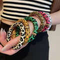 Vintage Leopard Print Acrylic Geometric Round Patchwork Bangle For Women Fashion OL Jewelry view 1