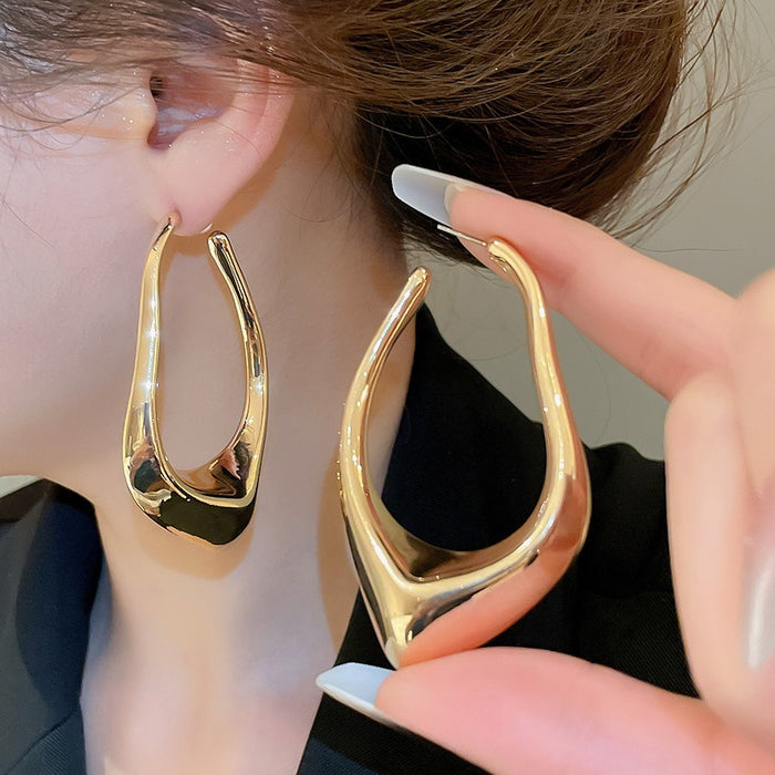 Resin Geometric Irregular Hollow Pendant Drop Earrings Statement Modern European American Style