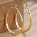 European Style Smooth Water Drop Ear Cuffs For Women, Electroplated Metal Fashion Earrings view 1
