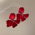 Vintage Resin Rhinestone Flower Drop Earrings With Silver Needle Artistic Fashion Studs view 4