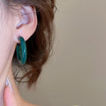 Fresh Sweet Acrylic Gradient C Shape Waterdrop Round Geometric Stud Earrings With Silver Needle view 4