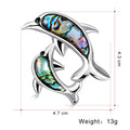 Black Silver Tone Abalone Shell Shell Metal Brooch Pin 4.3 x 4.7 cm view 2
