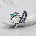 Black Silver Tone Abalone Shell Shell Metal Brooch Pin 4.3 x 4.7 cm view 3