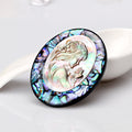 Gold Tone Silver Tone Abalone Shell Shell Metal Brooch Pin view 4