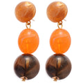 Vintage Acrylic Ombre Geometric Round Tassel Drop Earrings With Sterling Silver Pins view 5