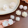 Faux Pearl Flower Stud Earrings For Women, Vacation Style Sweet Floral Fashion Jewelry view 4