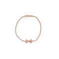Light Luxury Copper Bangle With Sparkling Zircon Bow Pendant Clasp Elegant Bracelet view 5