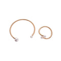 European Style Metal Pearl Open Choker And Bracelet Jewelry Set For Women view 5