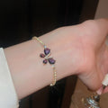 Light Luxury Copper Bangle With Zircon Butterfly Pendant Adjustable Elegant Bracelet view 3