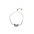 Light Luxury Copper Bangle With Zircon Butterfly Pendant Adjustable Elegant Bracelet view 5