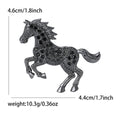 Alloy Enamel Rhinestone Horse Brooch For Versatile Clothing Decoration view 4